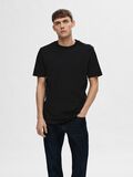 Selected SHORT-SLEEVED RELAXED FIT T-SHIRT, Black, highres - 16077385_Black_003.jpg