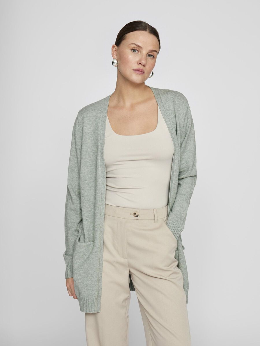 VILA VIRIL - BASIQUE EN MAILLE CARDIGAN, Green Milieu, highres - 14044041_GreenMilieu_593650_003.jpg