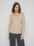 VILA VIRIL V-AUSSCHNITT STRICKPULLOVER, Natural Melange, highres - 14042769_NaturalMelange_003.jpg