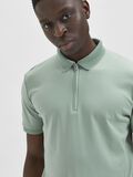 Selected ZIPPER POLO SHIRT, Granite Green, highres - 16079026_GraniteGreen_006.jpg